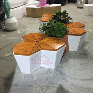 玻璃钢枫叶坐凳花盆组合可拼接