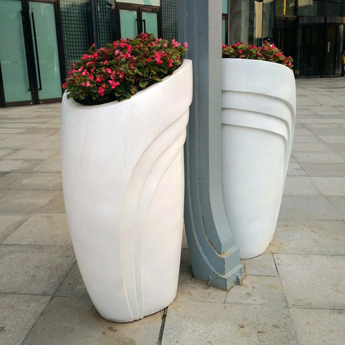 玻璃鋼市政街道石膏狀雕花造型花盆